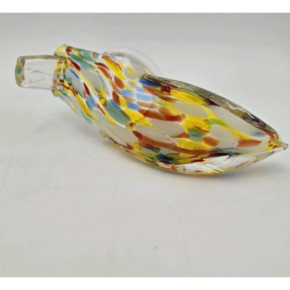 Pair Of Vintage Murano Style Italian Art Glass Slipper Heel Shoe Multicolor Chip - Picture 10 of 14